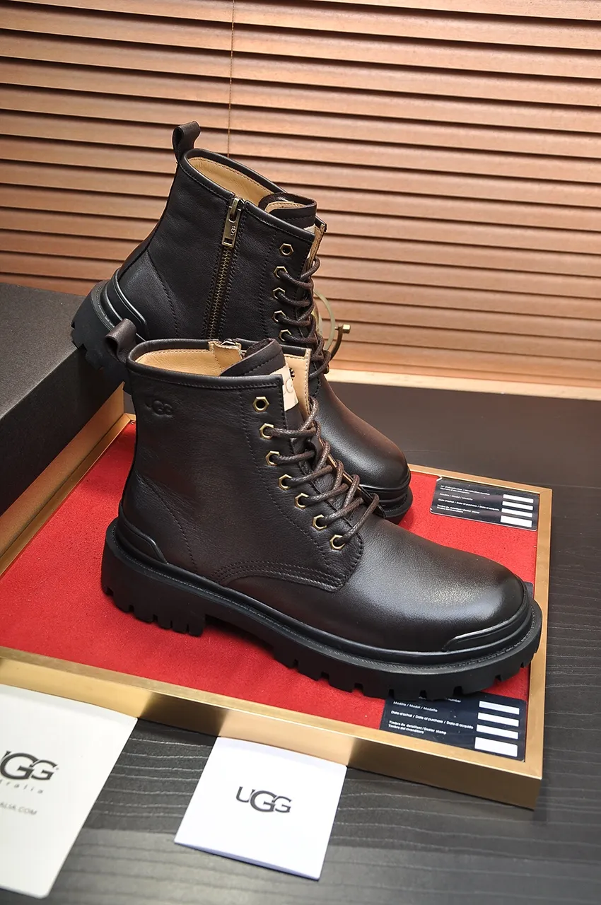 Men's shoes 💰640💶 [UGG] (full wool lining) top-end high-quality fur-in-one warm snow boots from Australia's warm luxury brand men's shoes, UGG-5877 official website synchronized, made of imported cowhide, carefully sewn...Imported rubber foam outsole (comfortable, soft, wear-resistant) The quality is really great...Exquisite workmanship, you can't put it down at first sight, available in sizes 39-44